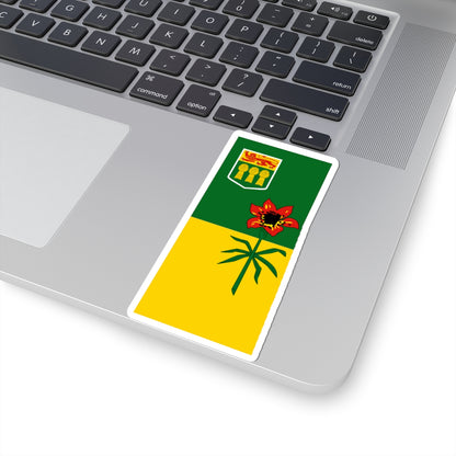 Flag-map of Saskatchewan (Canada) STICKER Vinyl Kiss-Cut Decal