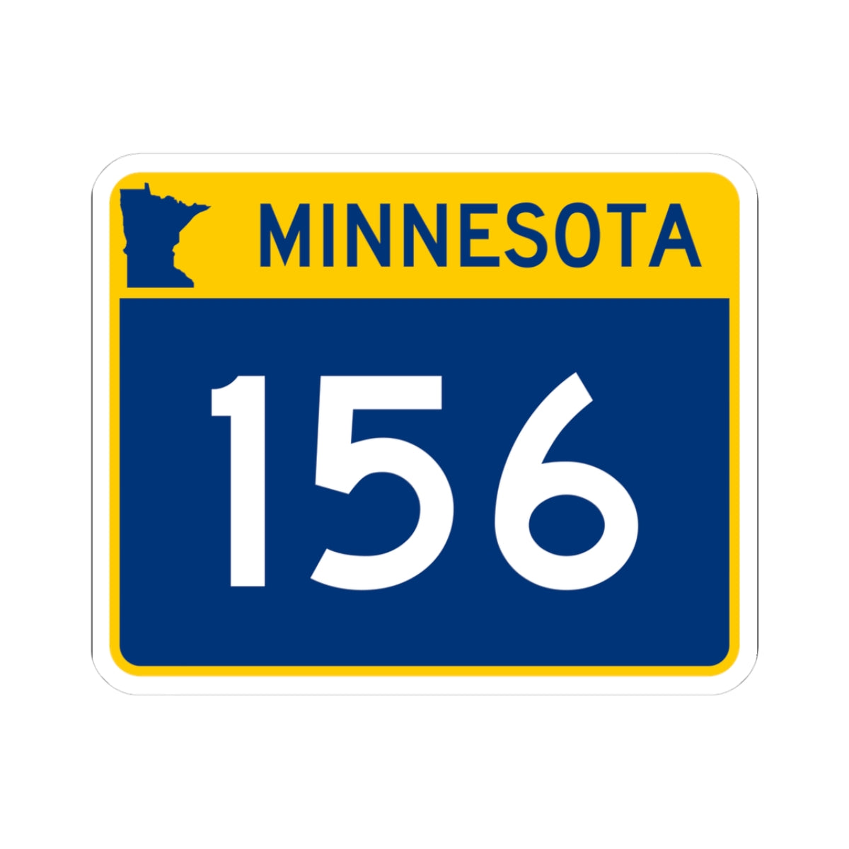 MN-156 wide (Minnesota) (Road Sign) STICKER Vinyl Kiss-Cut Decal