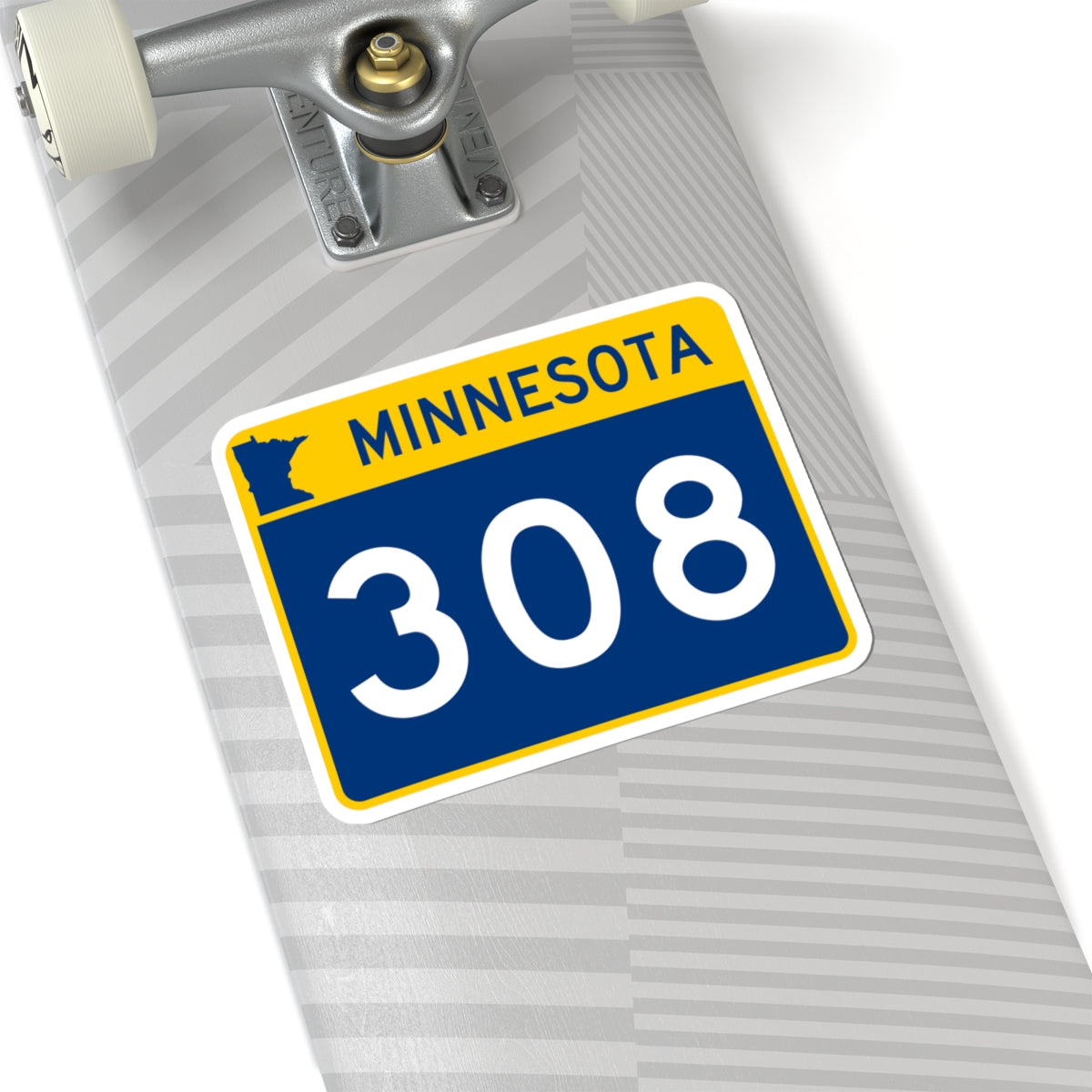 MN-308 wide (Minnesota) (Road Sign) STICKER Vinyl Kiss-Cut Decal