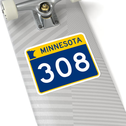 MN-308 wide (Minnesota) (Road Sign) STICKER Vinyl Kiss-Cut Decal