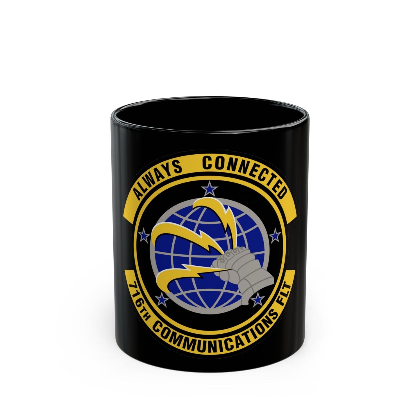 716th Communications Flight (U.S. Air Force) Black Coffee Mug-11oz-The Sticker Space