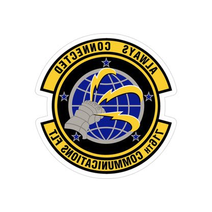 716th Communications Flight (U.S. Air Force) REVERSE PRINT Transparent STICKER-3" × 3"-The Sticker Space