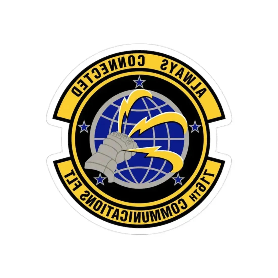 716th Communications Flight (U.S. Air Force) REVERSE PRINT Transparent Die-Cut STICKER 2 Inch Die-Cut Transparent - The Sticker Space