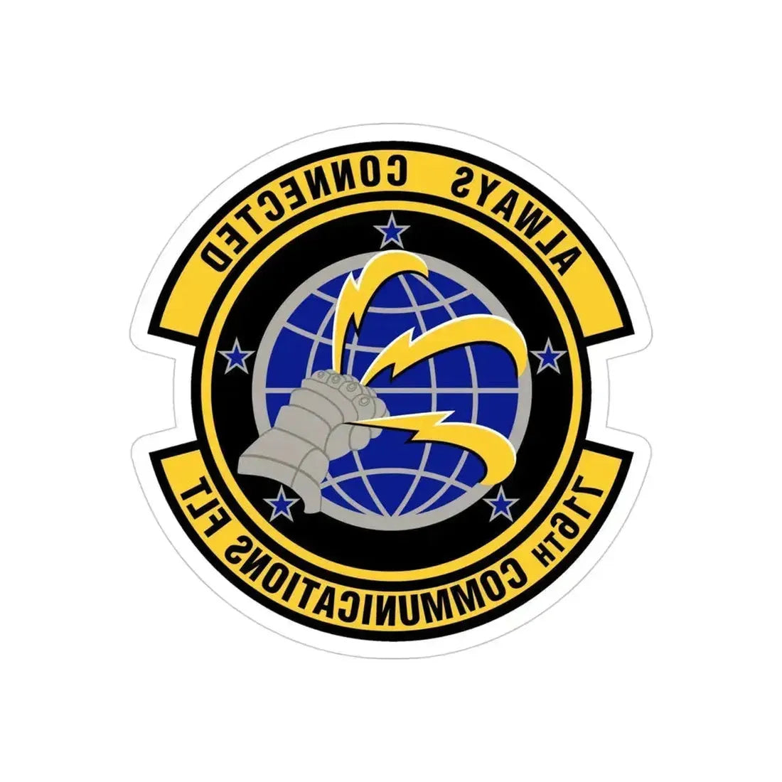 716th Communications Flight (U.S. Air Force) REVERSE PRINT Transparent Die-Cut STICKER 4 Inch Die-Cut Transparent - The Sticker Space