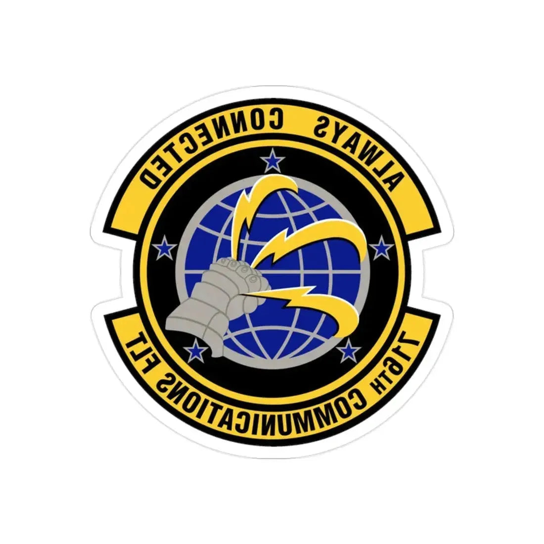 716th Communications Flight (U.S. Air Force) REVERSE PRINT Transparent Die-Cut STICKER - The Sticker Space