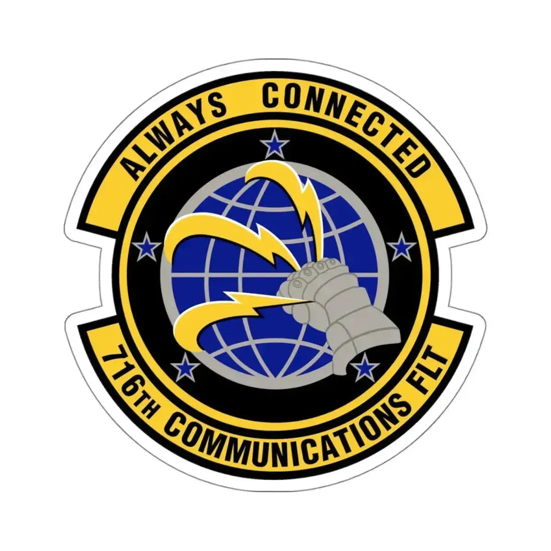 716th Communications Flight (U.S. Air Force) STICKER Vinyl Kiss-Cut Decal 4 Inch White - The Sticker Space