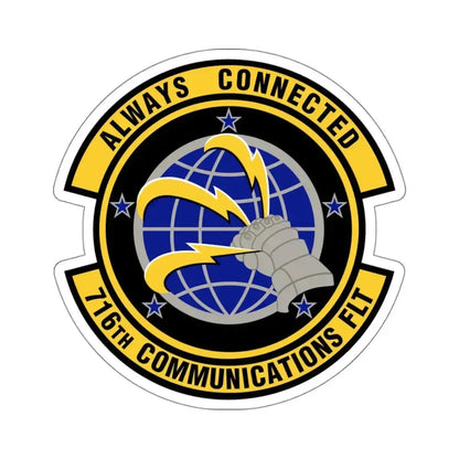 716th Communications Flight (U.S. Air Force) STICKER Vinyl Kiss-Cut Decal 4 Inch White - The Sticker Space