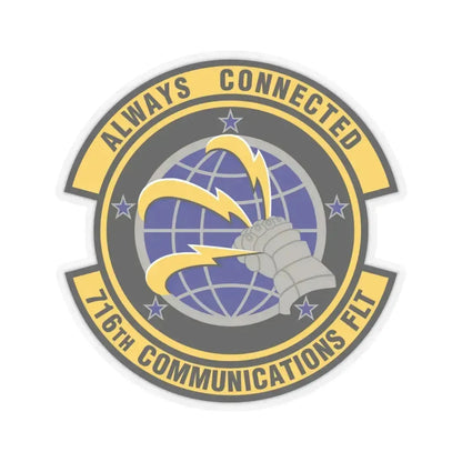 716th Communications Flight (U.S. Air Force) STICKER Vinyl Kiss-Cut Decal 6 Inch Transparent - The Sticker Space