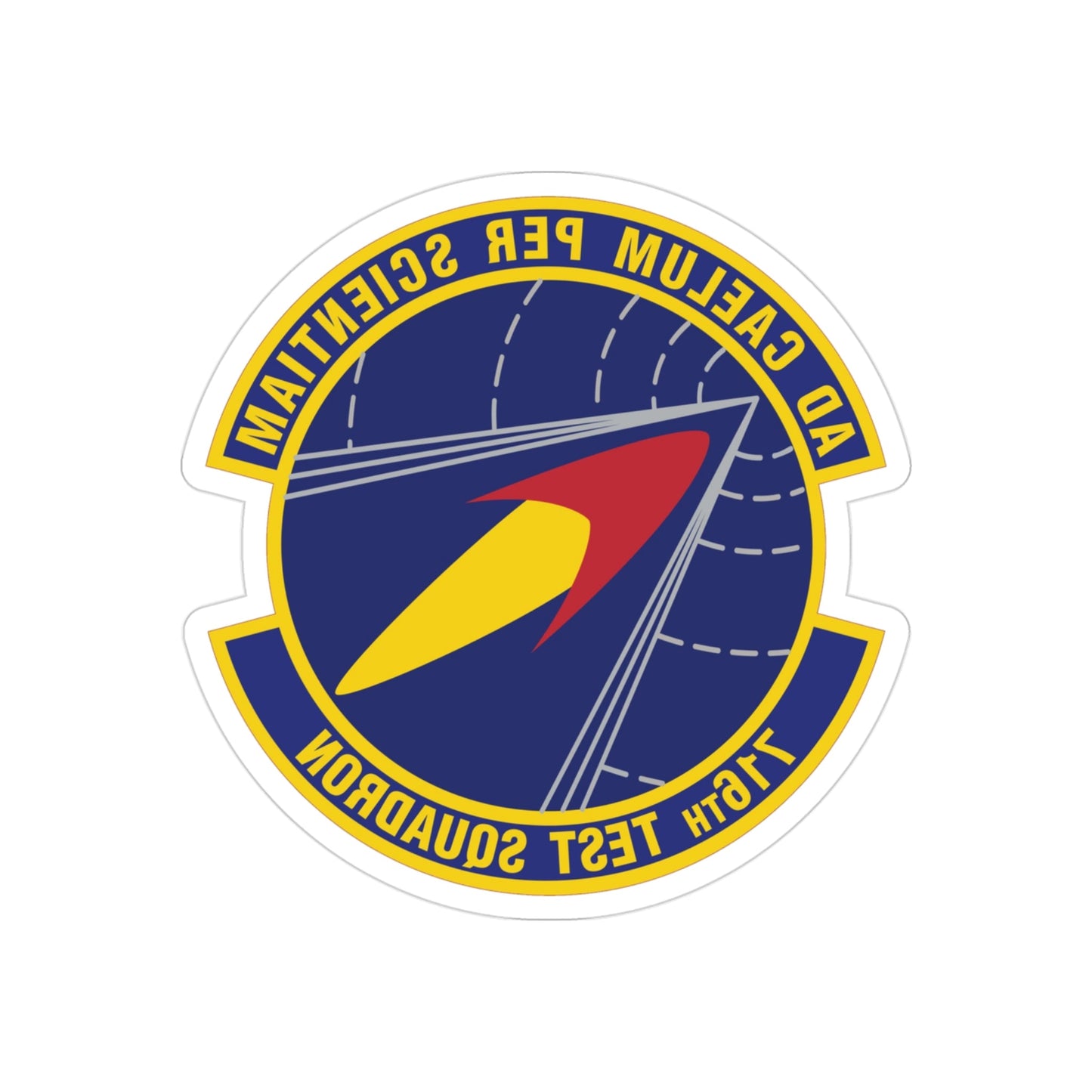 716th Test Squadron (U.S. Air Force) REVERSE PRINT Transparent STICKER-3" × 3"-The Sticker Space