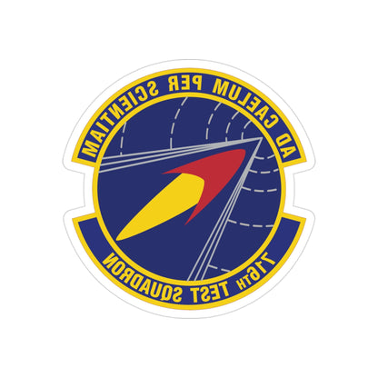 716th Test Squadron (U.S. Air Force) REVERSE PRINT Transparent STICKER-3" × 3"-The Sticker Space