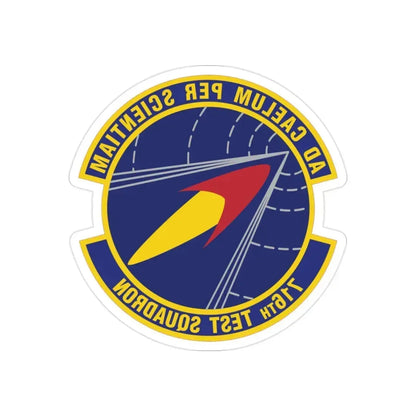 716th Test Squadron (U.S. Air Force) REVERSE PRINT Transparent Die-Cut STICKER - The Sticker Space