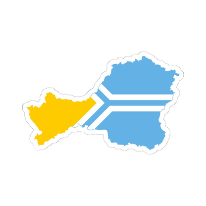 Flag-map of Tuva (Russia) STICKER Vinyl Kiss-Cut Decal