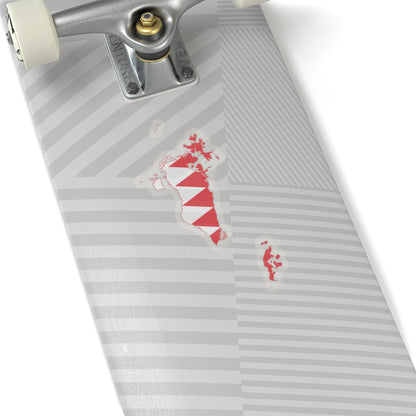 Flag-map of Bahrain2 (Bahrain) STICKER Vinyl Kiss-Cut Decal