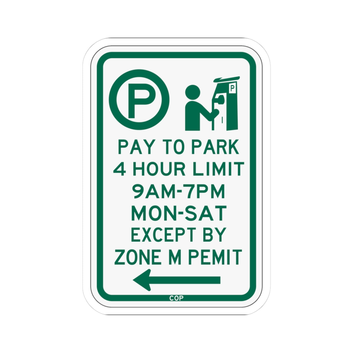 PBOT Road sign P4426L (Oregon) (Road Sign) STICKER Vinyl Kiss-Cut Decal