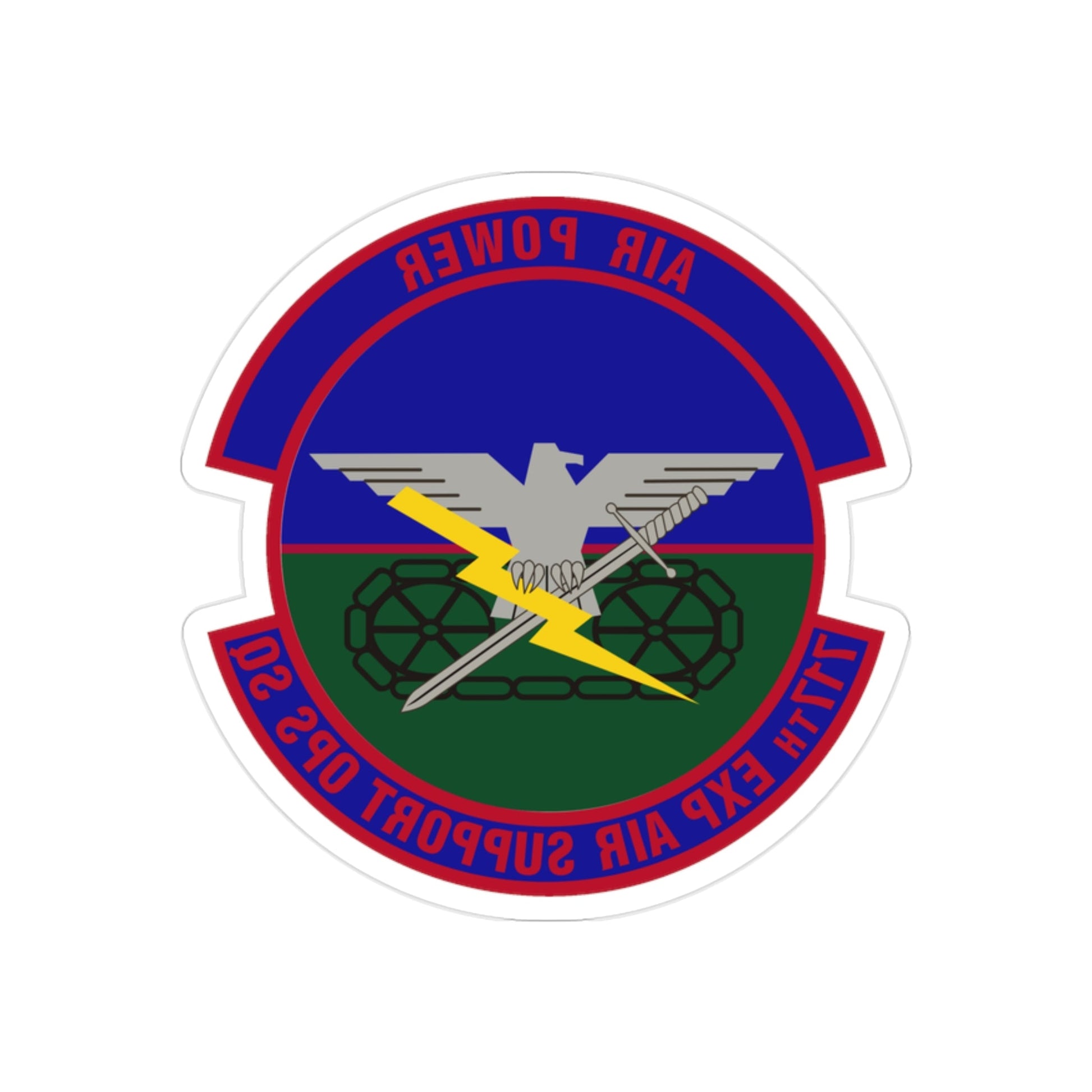 717th Expeditionary Air Support Operations Squadron (U.S. Air Force) REVERSE PRINT Transparent STICKER-2" × 2"-The Sticker Space