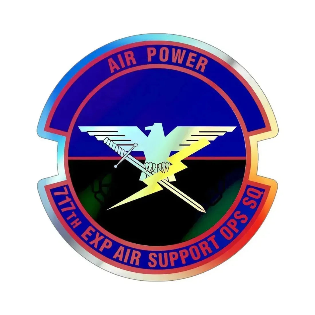 717th Expeditionary Air Support Operations Squadron (U.S. Air Force) Holographic STICKER Die-Cut Vinyl Decal 5 Inch Holographic - The Sticker Space