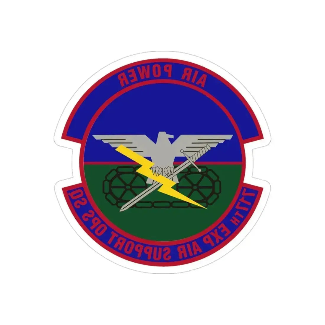 717th Expeditionary Air Support Operations Squadron (U.S. Air Force) REVERSE PRINT Transparent Die-Cut STICKER 3 Inch Die-Cut Transparent - The Sticker Space