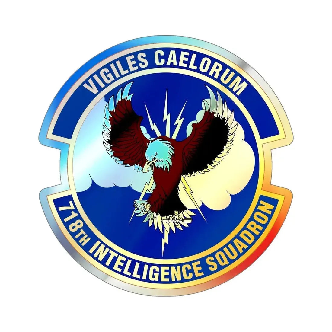 718 Intelligence Sq AFRC (U.S. Air Force) Holographic STICKER Die-Cut Vinyl Decal - The Sticker Space