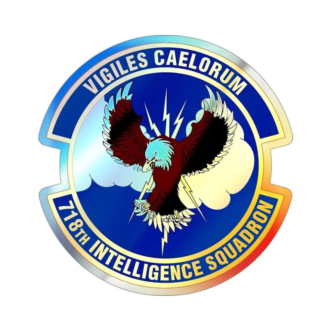 718 Intelligence Sq AFRC (U.S. Air Force) Holographic STICKER Die-Cut Vinyl Decal - The Sticker Space
