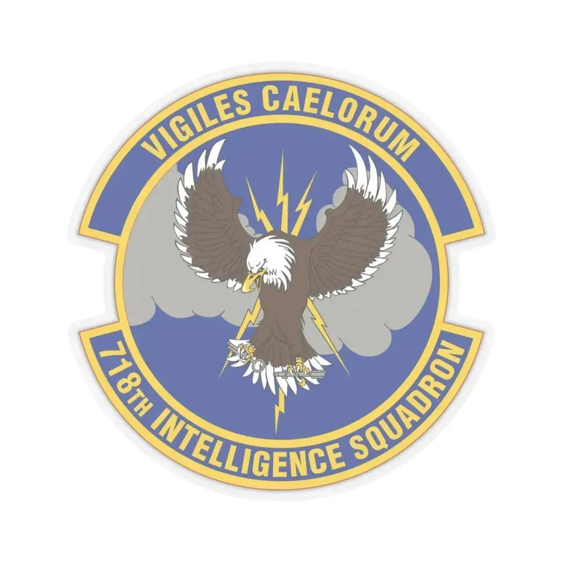 718 Intelligence Sq AFRC (U.S. Air Force) STICKER Vinyl Kiss-Cut Decal 4 Inch Transparent - The Sticker Space