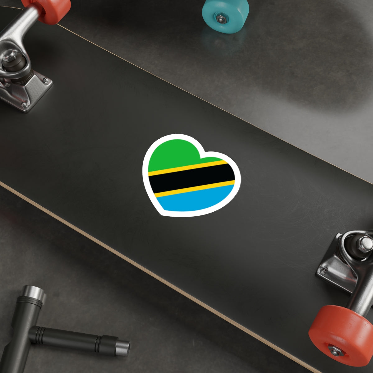 Heart Flag of Tanzania - STICKER Vinyl Die-Cut Decal