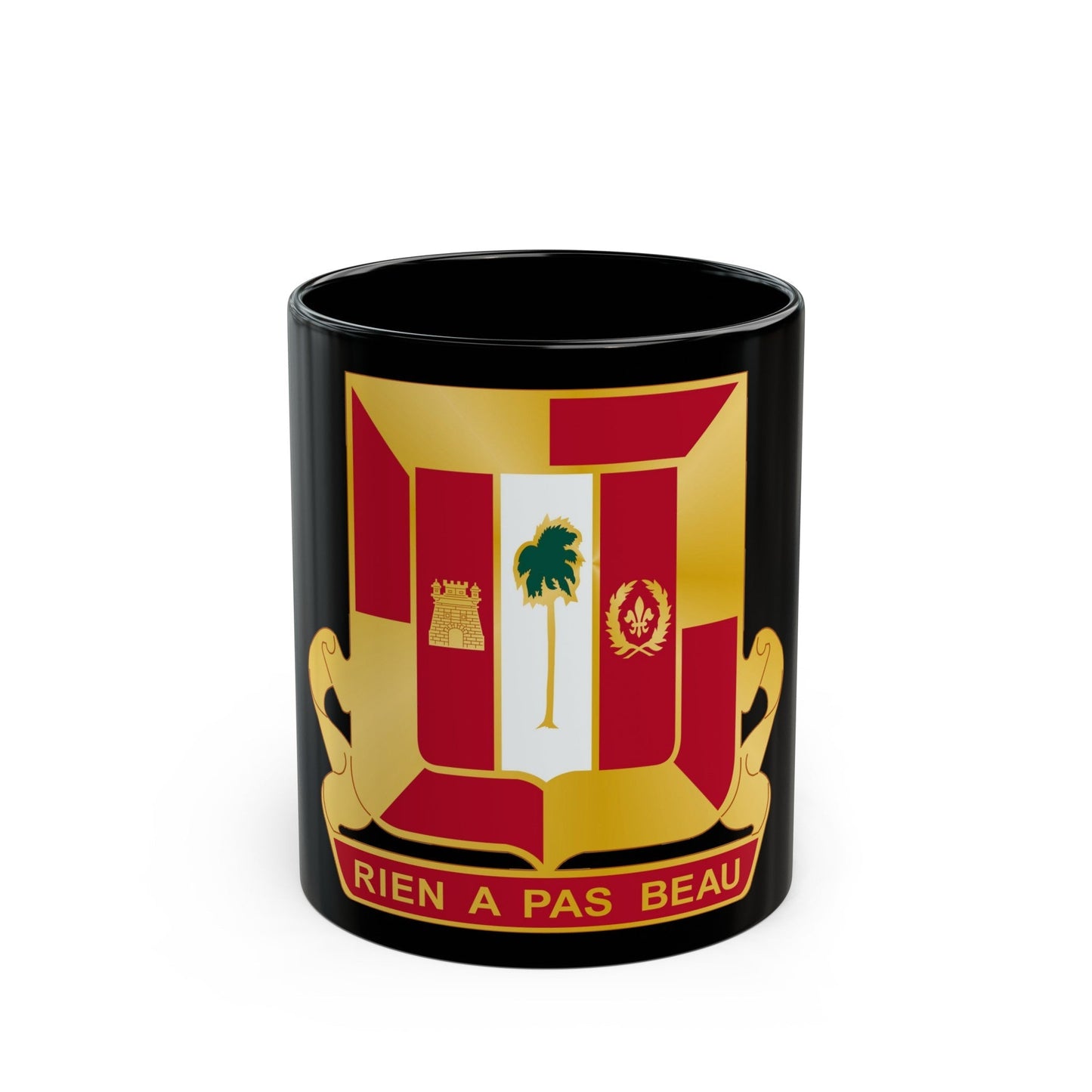 718th Antiaircraft Artillery Gun Battalion (U.S. Army) Black Coffee Mug-11oz-The Sticker Space