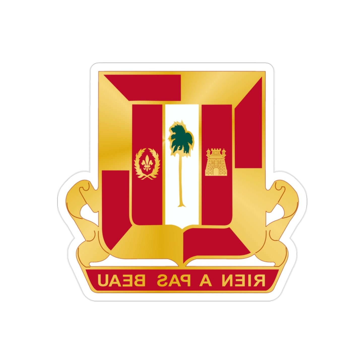 718th Antiaircraft Artillery Gun Battalion (U.S. Army) REVERSE PRINT Transparent STICKER-2" × 2"-The Sticker Space