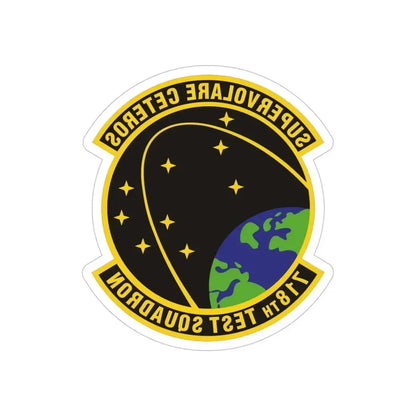 718th Test Squadron (U.S. Air Force) REVERSE PRINT Transparent Die-Cut STICKER 5 Inch Die-Cut Transparent - The Sticker Space
