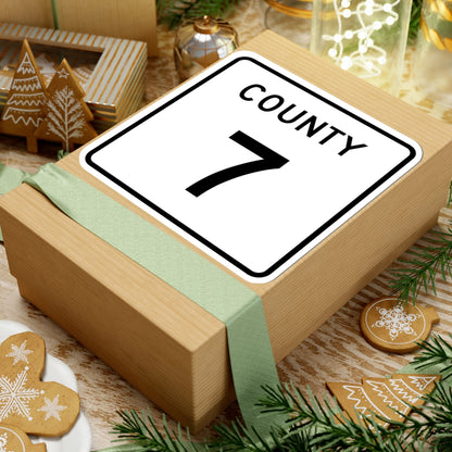County 7 square (Minnesota) (Road Sign) STICKER Vinyl Kiss-Cut Decal