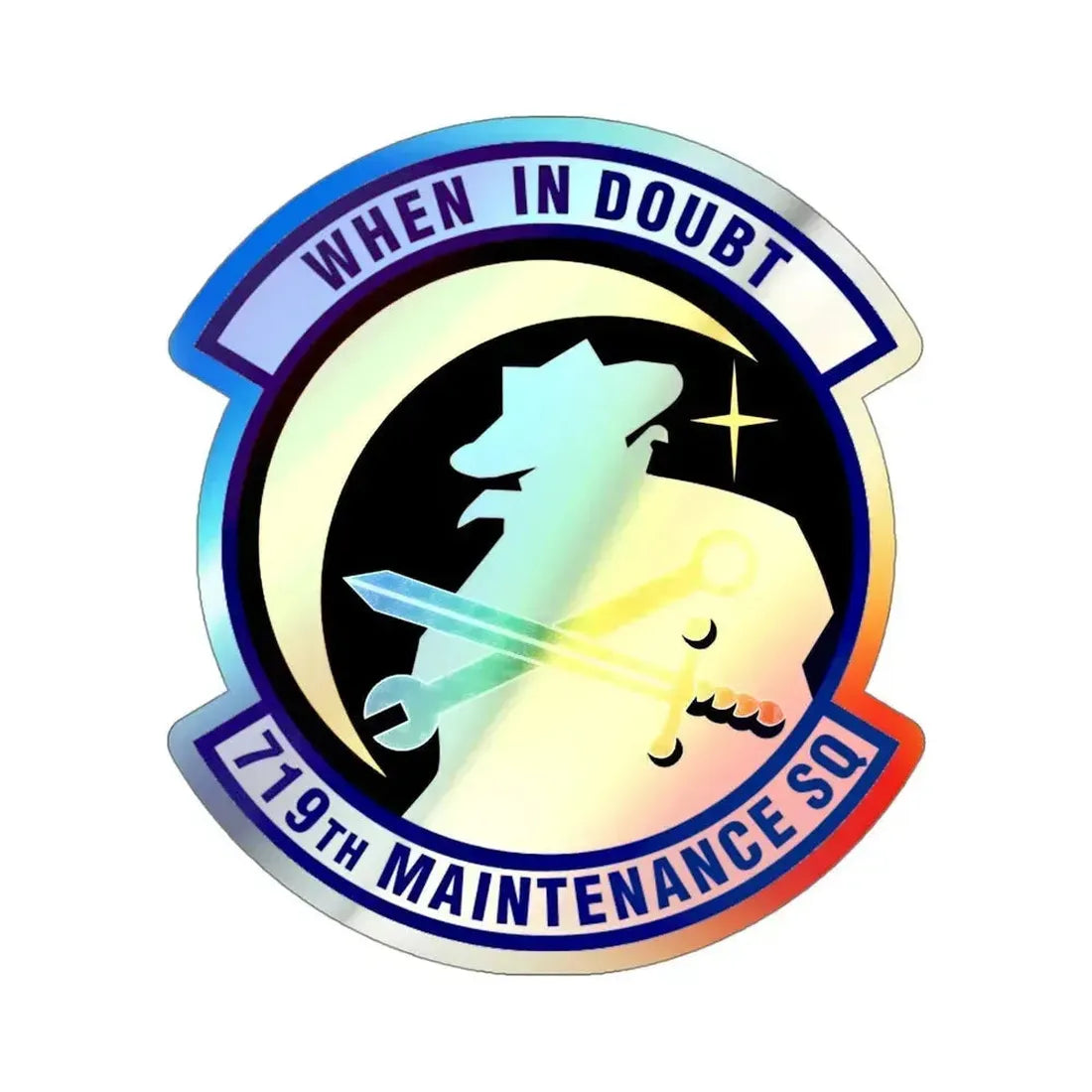 719th Maintenance Squadron (U.S. Air Force) Holographic STICKER Die-Cut Vinyl Decal 4 Inch Holographic - The Sticker Space
