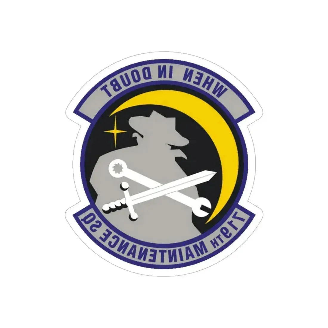 719th Maintenance Squadron (U.S. Air Force) REVERSE PRINT Transparent Die-Cut STICKER 5 Inch Die-Cut Transparent - The Sticker Space