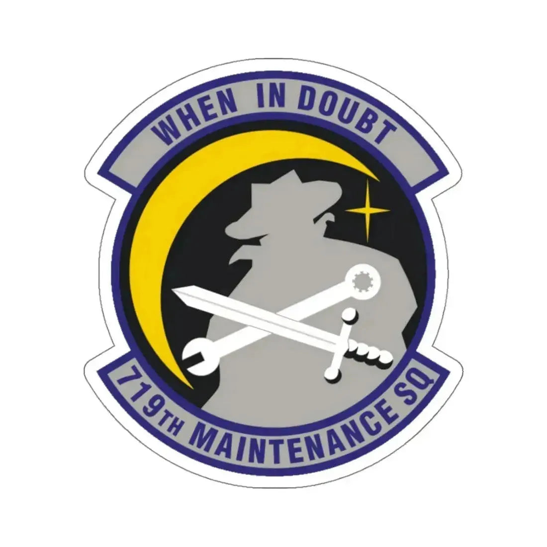 719th Maintenance Squadron (U.S. Air Force) STICKER Vinyl Kiss-Cut Decal 4 Inch White - The Sticker Space