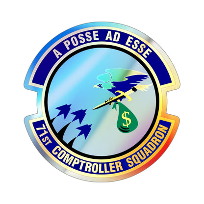 71st Comptroller Squadron (U.S. Air Force) Holographic STICKER Die-Cut Vinyl Decal-6 Inch-The Sticker Space