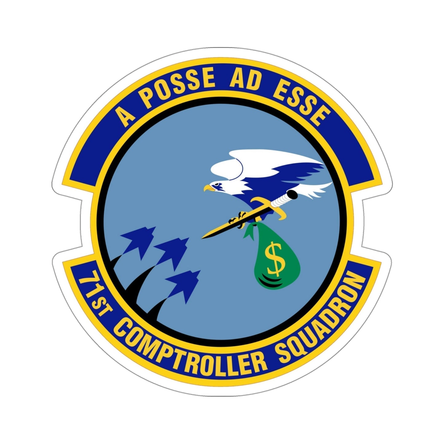 71st Comptroller Squadron (U.S. Air Force) STICKER Vinyl Die-Cut Decal-4 Inch-The Sticker Space