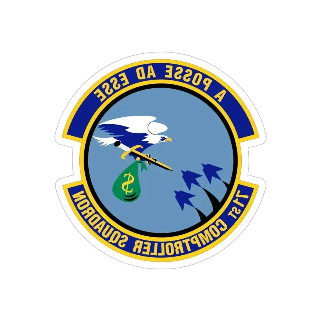 71st Comptroller Squadron (U.S. Air Force) REVERSE PRINT Transparent Die-Cut STICKER 6 Inch Die-Cut Transparent - The Sticker Space