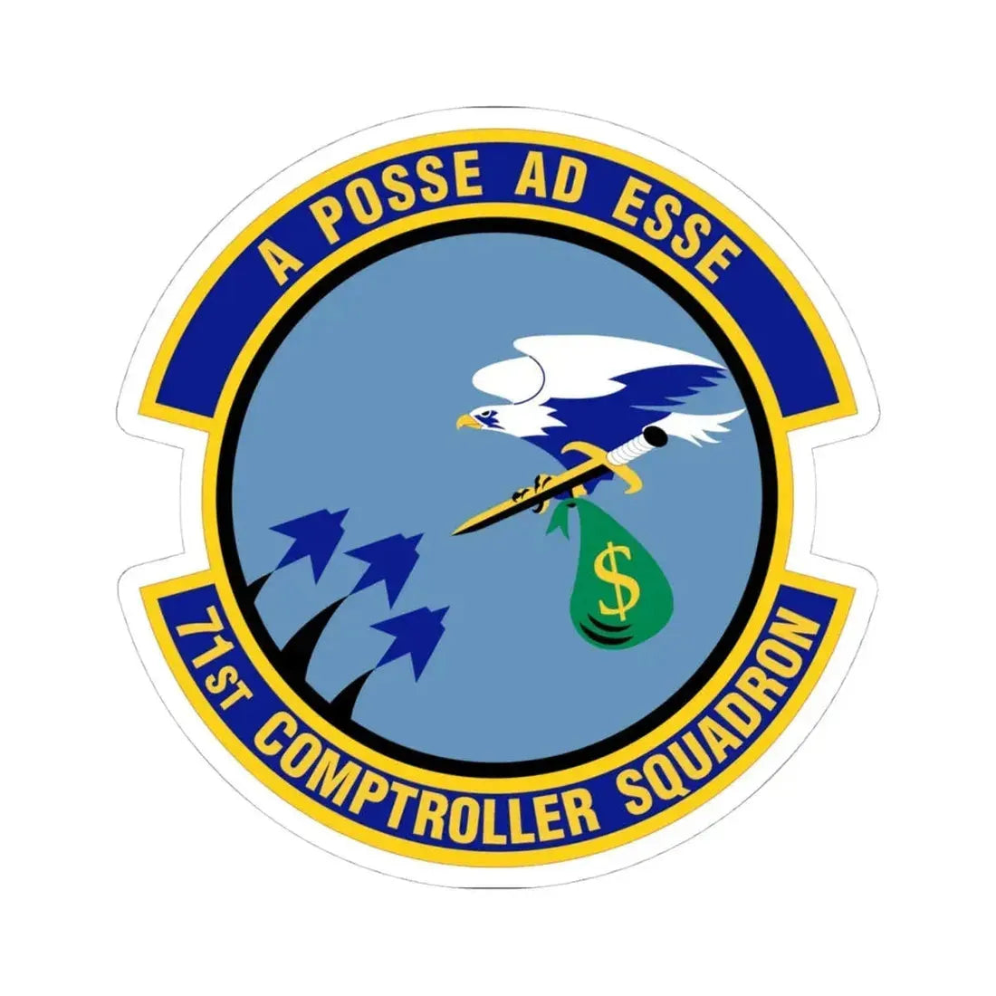71st Comptroller Squadron (U.S. Air Force) STICKER Vinyl Kiss-Cut Decal 4 Inch White - The Sticker Space