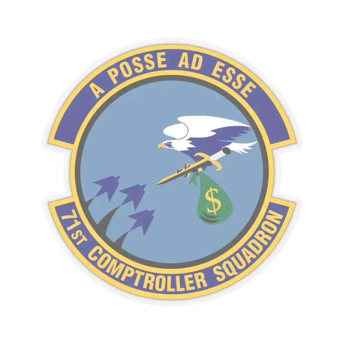 71st Comptroller Squadron (U.S. Air Force) STICKER Vinyl Kiss-Cut Decal 6 Inch Transparent - The Sticker Space