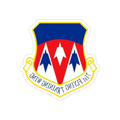 71st Flying Training Wing (U.S. Air Force) REVERSE PRINT Transparent Die-Cut STICKER 5 Inch Die-Cut Transparent - The Sticker Space