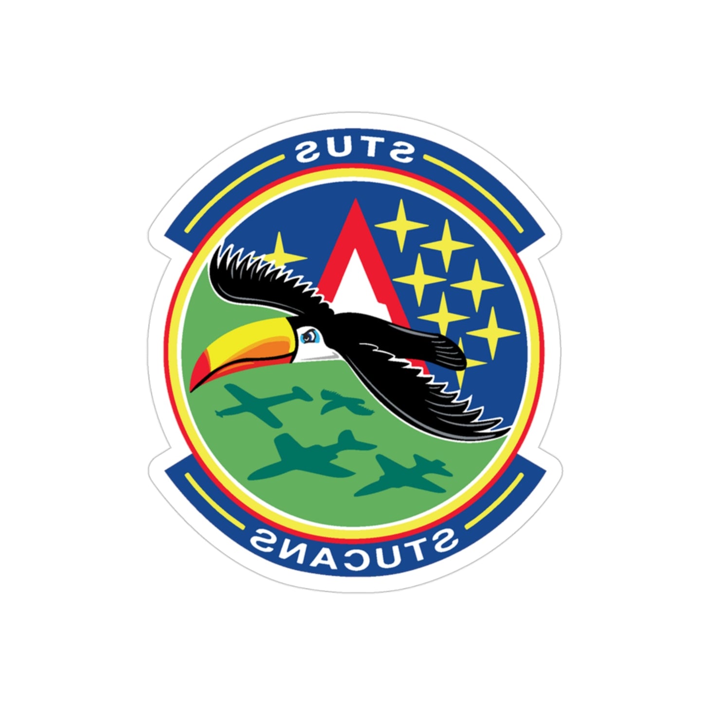 71st STUS STUCANS (U.S. Air Force) REVERSE PRINT Transparent STICKER-3" × 3"-The Sticker Space