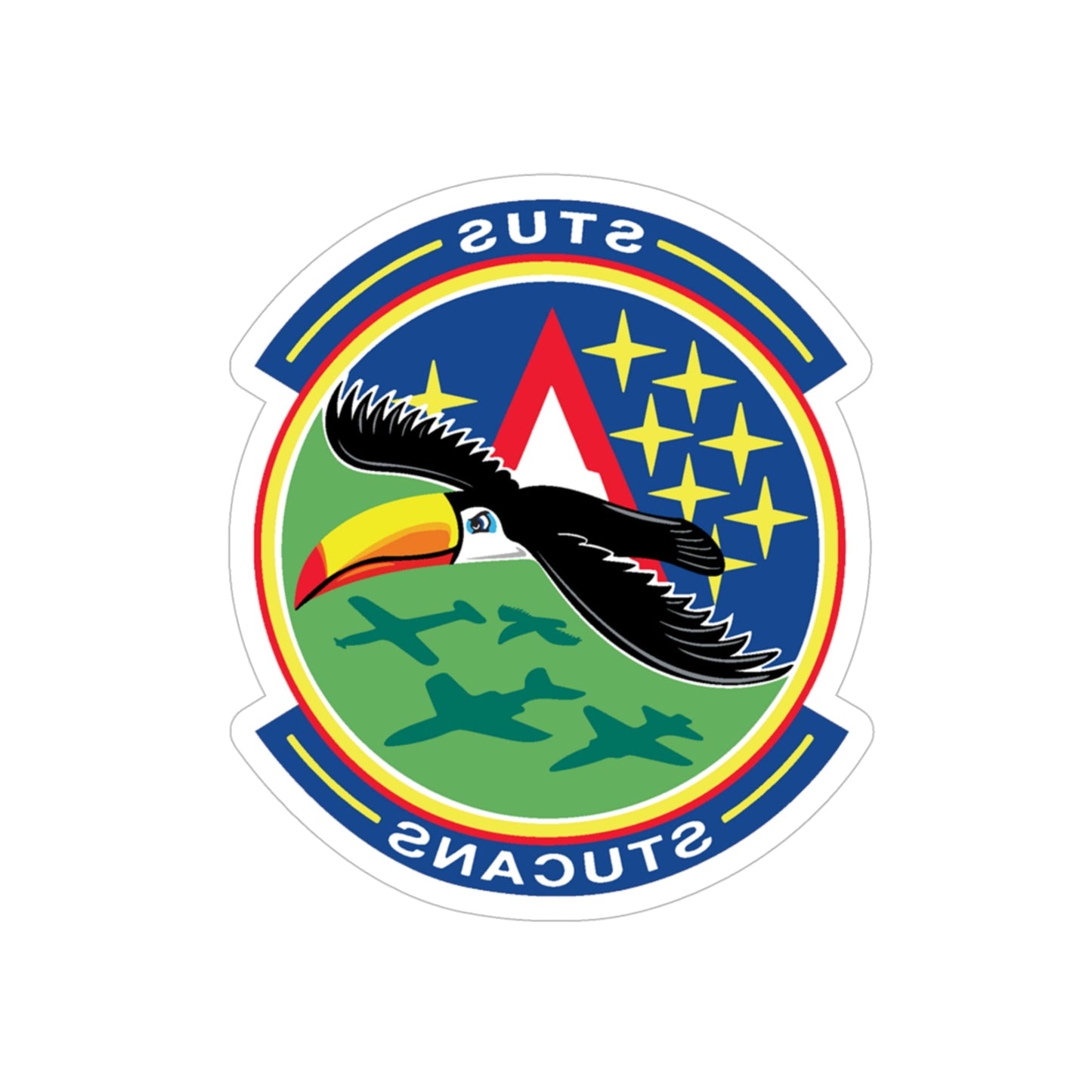 71st STUS STUCANS (U.S. Air Force) REVERSE PRINT Transparent STICKER-5 Inch-The Sticker Space