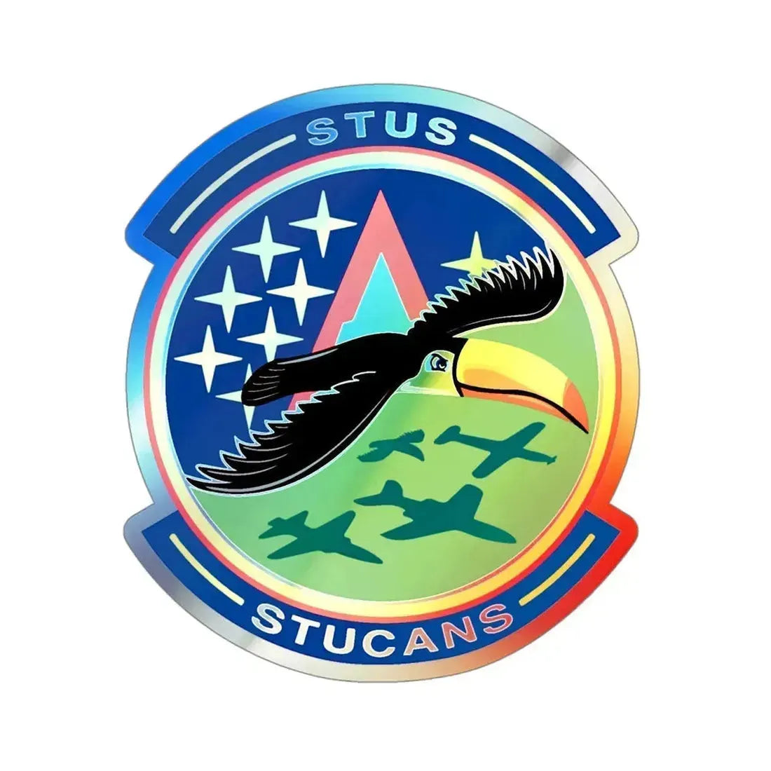71st STUS STUCANS (U.S. Air Force) Holographic STICKER Die-Cut Vinyl Decal 4 Inch Holographic - The Sticker Space