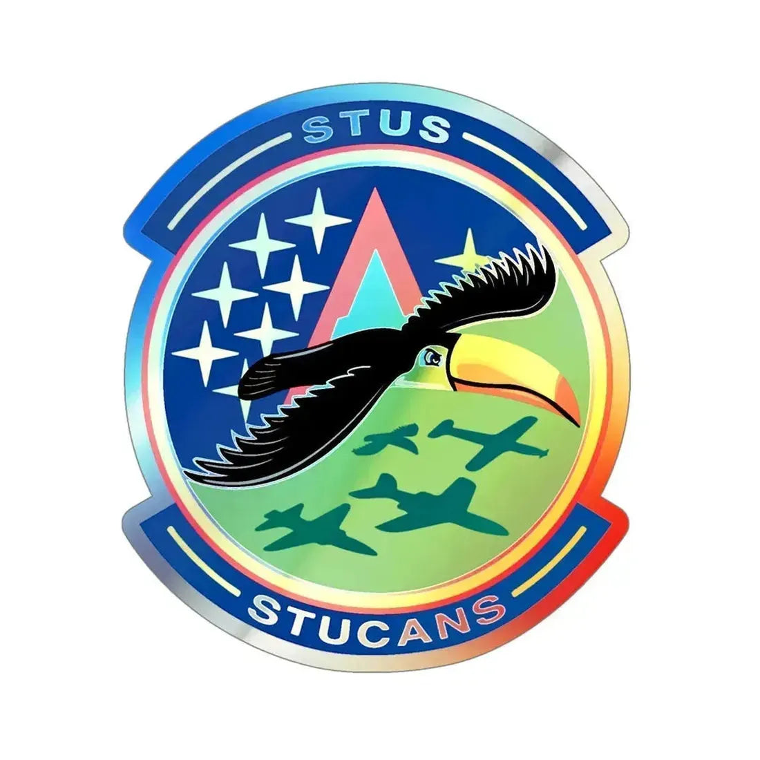 71st STUS STUCANS (U.S. Air Force) Holographic STICKER Die-Cut Vinyl Decal 6 Inch Holographic - The Sticker Space