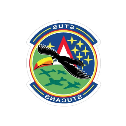 71st STUS STUCANS (U.S. Air Force) REVERSE PRINT Transparent Die-Cut STICKER 3 Inch Die-Cut Transparent - The Sticker Space