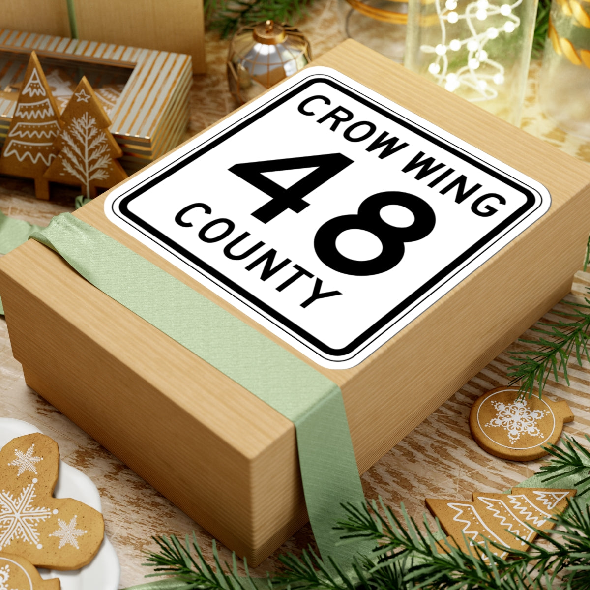 Crow Wing County 48 (Minnesota) (Road Sign) STICKER Vinyl Kiss-Cut Decal