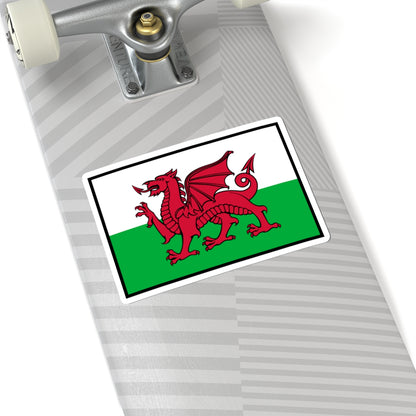 Flag of Wales bordered (United Kingdom) STICKER Vinyl Kiss-Cut Decal