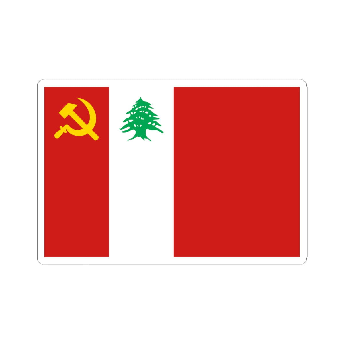 Flag of the Lebanese Communist Party (Lebanon) STICKER Vinyl Kiss-Cut Decal