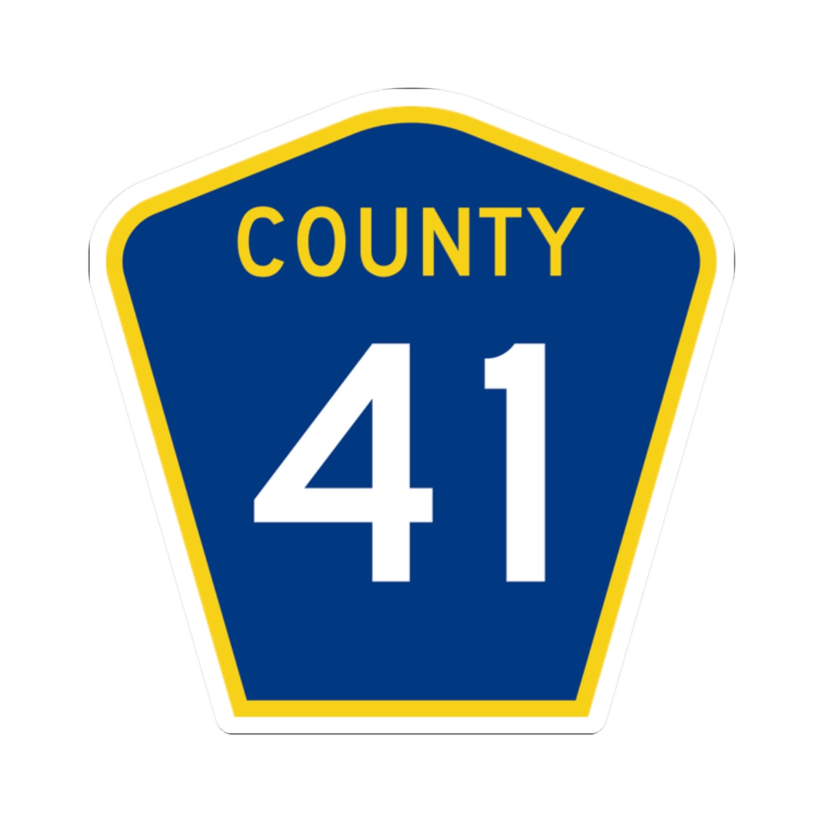 County 41 MN (Minnesota) (Road Sign) STICKER Vinyl Kiss-Cut Decal