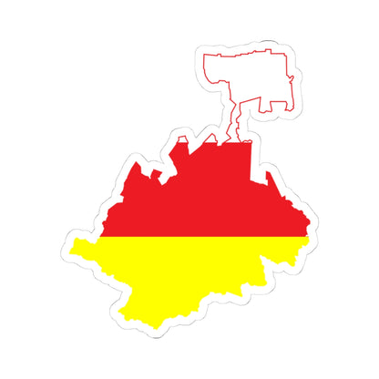 Flag-map of North OssetiaAlania (Russia) STICKER Vinyl Kiss-Cut Decal