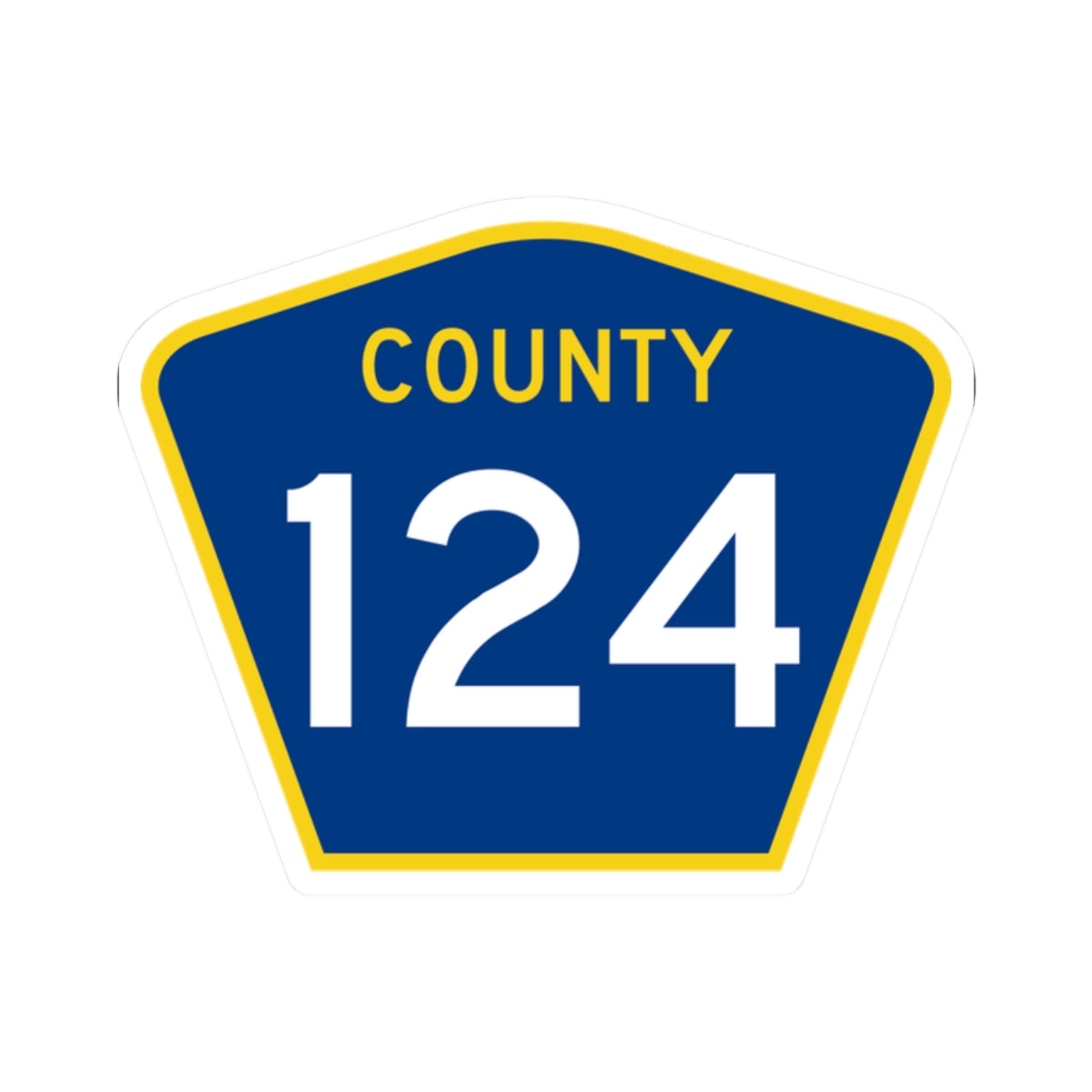 County 124 MN (Minnesota) (Road Sign) STICKER Vinyl Kiss-Cut Decal