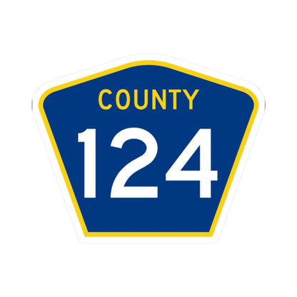 County 124 MN (Minnesota) (Road Sign) STICKER Vinyl Kiss-Cut Decal
